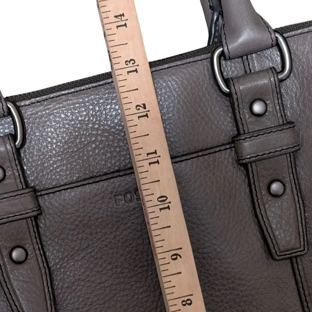 Fossil Dillon Pilot Bag Lead Gray crossbody messenger pebbled leather men's OS